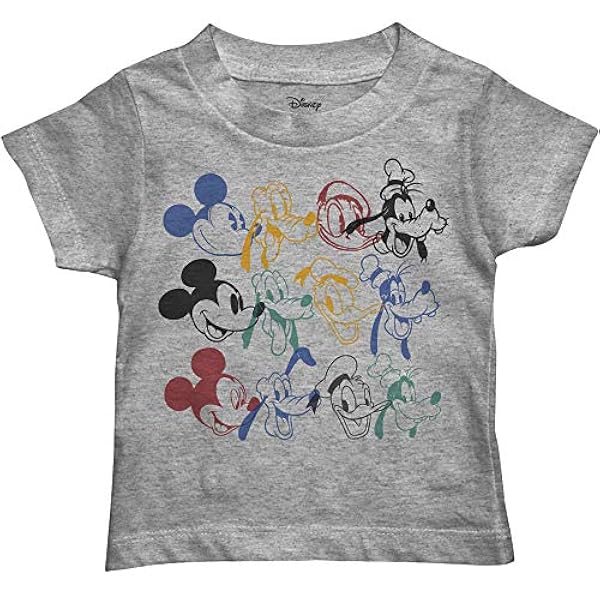 Boys Mickey Mouse Toddler Shirt - Toddler Boys Mickey Mouse Classic T-Shirt (Grey Heather, 2T)